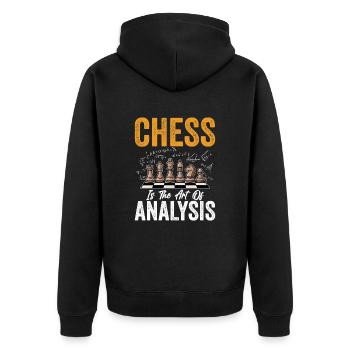 Chess Brain Teaser Board Game Chess Master - Unisex Premium Organic Zip Hoodie - black - Back - Nico (187cm)