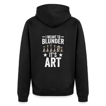 Modern Chess Opening Apparel Blunder Art - Unisex Premium Organic Zip Hoodie - black - Back - Nico (187cm)
