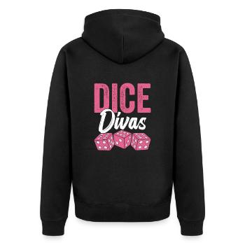 Bunco Divas Bunco Players Women Bunco Tournament - Unisex Premium Organic Zip Hoodie - black - Back - Nico (187cm)