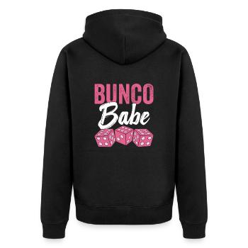 Bunco Babe Femme Bunco Soirée de dés pour femmes - Veste à capuche bio Premium Unisexe - noir - Dos - Nico (187cm)
