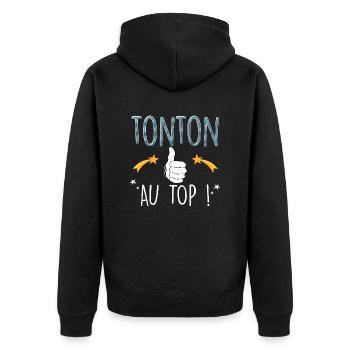 Tonton Au Top Du Top Mon Tonton Génial - Veste à capuche bio Premium Unisexe - noir - Dos - Nico (187cm)
