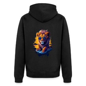 Mignon bébé lion - Veste à capuche bio Premium Unisexe - noir - Dos - Nico (187cm)