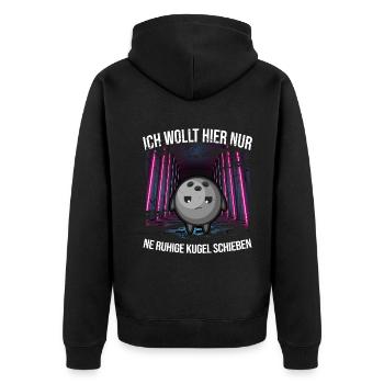 bowling bowling ball x split bowl strike spare pin - Unisex Premium Organic Zip Hoodie - black - Back - Nico (187cm)