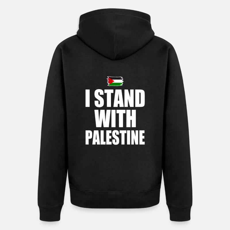 I Stand with palestine - Veste à capuche bio Premium Unisexe - noir