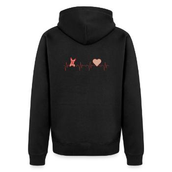 Malinois Chien Berger Belge Pouls - Veste à capuche bio Premium Unisexe - noir - Dos - Nico (187cm)
