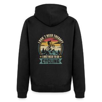 Je n’ai pas besoin de thérapie, j’ai juste besoin d’aller faire du vélo - Veste à capuche bio Premium Unisexe - noir - Dos - Nico (187cm)