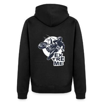 Motocross homme enfant club sport moto motard - Veste à capuche bio Premium Unisexe - noir - Dos - Nico (187cm)