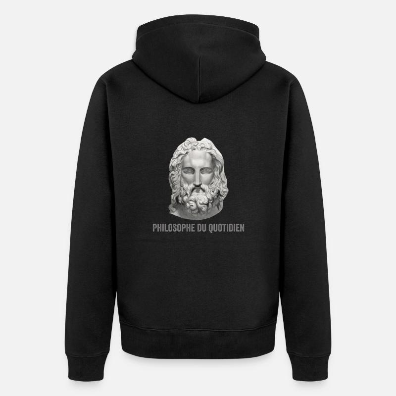 Philosophe Du Quotidien - Veste à capuche bio Premium Unisexe - noir