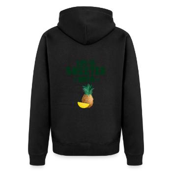 Life Is Sweeter With Pineapple - Unisex Premium Organic Zip Hoodie - black - Back - Nico (187cm)