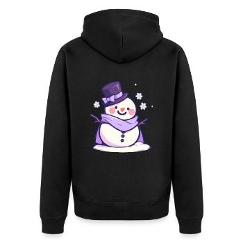Cute Christmas Snowman - Holiday Design - Unisex Premium Organic Zip Hoodie - black - Back - Nico (187cm)