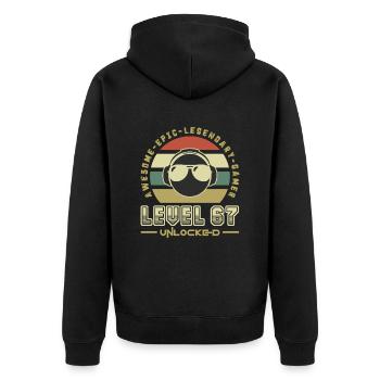 67 - Veste à capuche bio Premium Unisexe - noir - Dos - Nico (187cm)