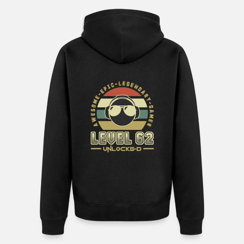 62 - Veste à capuche bio Premium Unisexe - noir