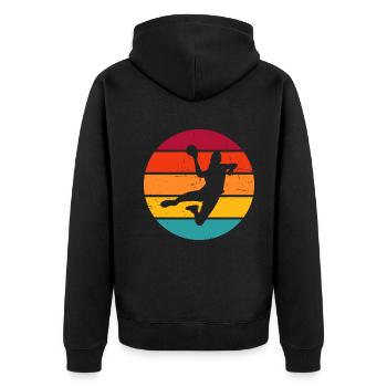 Handball handball players handball players - Unisex Premium Organic Zip Hoodie - black - Back - Nico (187cm)