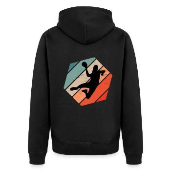 Handball Handball Handball Men - Unisex Premium Organic Zip Hoodie - black - Back - Nico (187cm)
