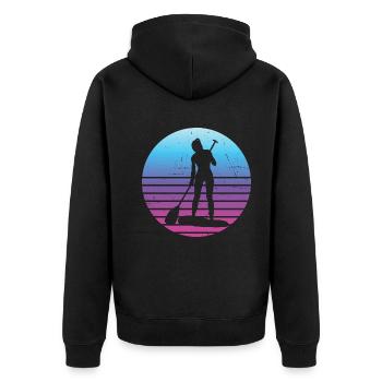 Standup Paddleboard Stand up Paddling Board - Unisex Premium Organic Zip Hoodie - black - Back - Nico (187cm)