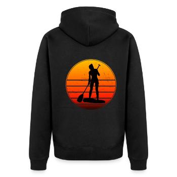 Standup Paddle Femmes Standup Paddle Hommes - Veste à capuche bio Premium Unisexe - noir - Dos - Nico (187cm)