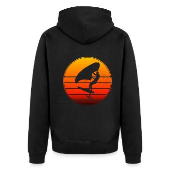 Homme foilwing femmes wingsurf hydroptère - Veste à capuche bio Premium Unisexe - noir - Dos - Nico (187cm)