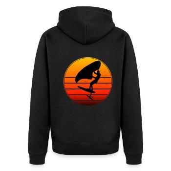 wingsurfing ladies foilwing wingfoil hydrofoil - Veste à capuche bio Premium Unisexe - noir - Dos - Nico (187cm)