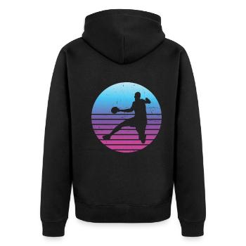 Jeux de Handball Handball Femmes Handball Hommes - Veste à capuche bio Premium Unisexe - noir - Dos - Nico (187cm)