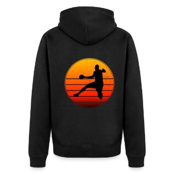 Jeux de handball Joueuses de handball Handball féminin - Veste à capuche bio Premium Unisexe - noir - Dos - Nico (187cm)