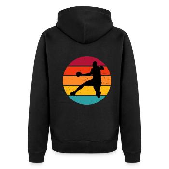 Joueurs de handball Handball Handball Handball Hommes - Veste à capuche bio Premium Unisexe - noir - Dos - Nico (187cm)