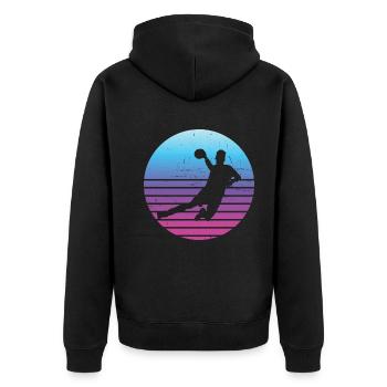 Joueurs de handball Handball Joueurs de handball Jeux de handball - Veste à capuche bio Premium Unisexe - noir - Dos - Nico (187cm)