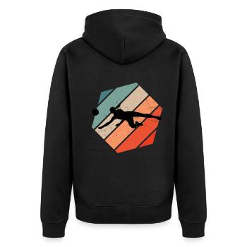 Joueurs de volleyball masculins Jeux de volleyball - Veste à capuche bio Premium Unisexe - noir - Dos - Nico (187cm)