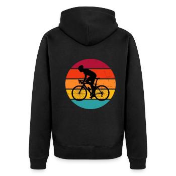 Rennrad Roadbike Rennradfahren Herren Road Bike - Unisex Premium Bio Zip Hoodie - Schwarz - Hinten - Nico (187cm)