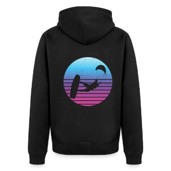 Kitesurfing Men's Kite Kite Kitesurf Kitesurfer - Unisex Premium Organic Zip Hoodie - black - Back - Nico (187cm)