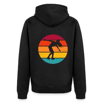 Roller Skate Hommes Roller Roller Patinage - Veste à capuche bio Premium Unisexe - noir - Dos - Nico (187cm)