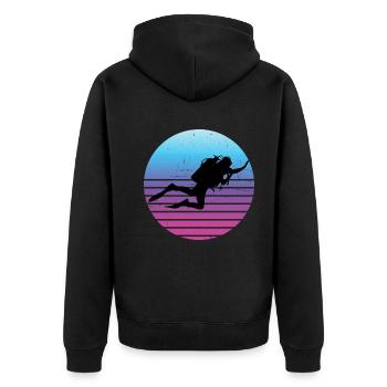 Scuba Divers Diving Scuba Diver Divers - Unisex Premium Organic Zip Hoodie - black - Back - Nico (187cm)