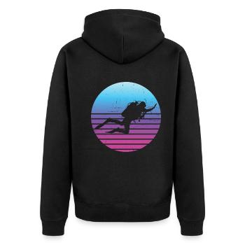 Plongée libre Scuba Diver Plongée Hommes - Veste à capuche bio Premium Unisexe - noir - Dos - Nico (187cm)