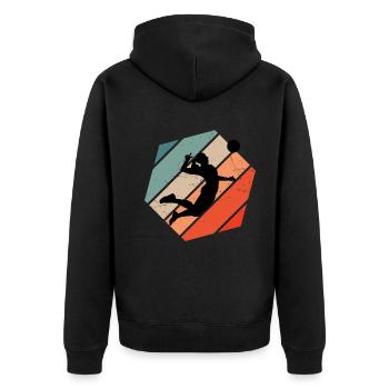 Volleyball féminin Joueur de volleyball masculin - Veste à capuche bio Premium Unisexe - noir - Dos - Nico (187cm)