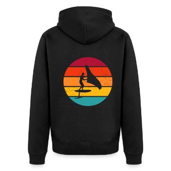 Women Men wingsurf hydrofoil foilwing wingsurfe - Unisex Premium Organic Zip Hoodie - black - Back - Nico (187cm)