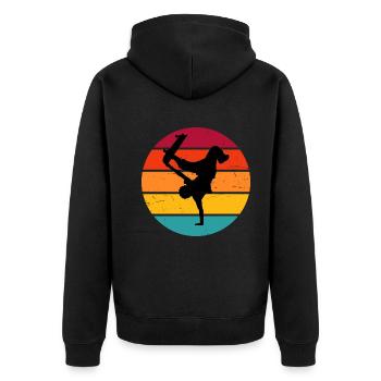 Skateboarder Skater Femmes Skateboard Hommes - Veste à capuche bio Premium Unisexe - noir - Dos - Nico (187cm)
