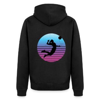 Joueur de volleyball masculin - Veste à capuche bio Premium Unisexe - noir - Dos - Nico (187cm)