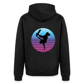 Patinage Skater Skateboarder Femmes Skateboard - Veste à capuche bio Premium Unisexe - noir - Dos - Nico (187cm)