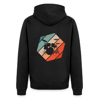 Drummer Drummer Drumming Drums - Unisex Premium Organic Zip Hoodie - black - Back - Nico (187cm)