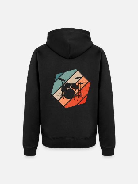 Drummer Drummer Drumming Drums - Unisex Premium Organic Zip Hoodie - black