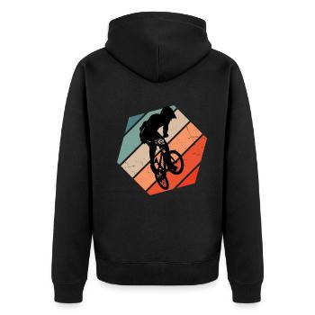 Bike bmx cycling men bmx bike bmx boys - Unisex Premium Organic Zip Hoodie - black - Back - Nico (187cm)