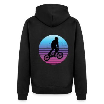 BMX Vélo Hommes BMX Garçons BMX Cyclisme - Veste à capuche bio Premium Unisexe - noir - Dos - Nico (187cm)