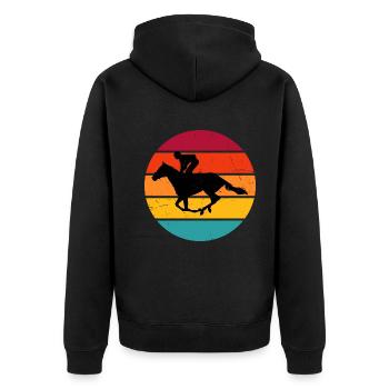 Équitation Hommes Femmes Dressage Sport équestre - Veste à capuche bio Premium Unisexe - noir - Dos - Nico (187cm)