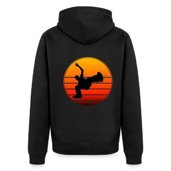 Men's Women Breakdance Bboy Hip Hop Hiphop - Unisex Premium Organic Zip Hoodie - black - Back - Nico (187cm)