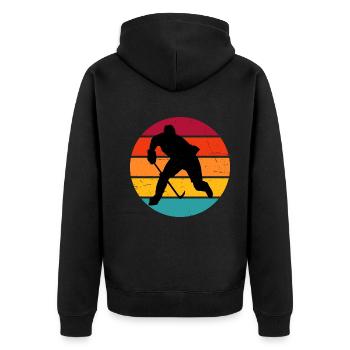 Joueur de hockey sur glace masculin Jeux de hockey sur glace - Veste à capuche bio Premium Unisexe - noir - Dos - Nico (187cm)