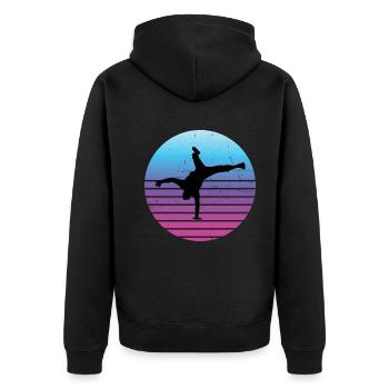 Hiphop Break Dance Hip Hop Bboy Hommes Femmes - Veste à capuche bio Premium Unisexe - noir - Dos - Nico (187cm)