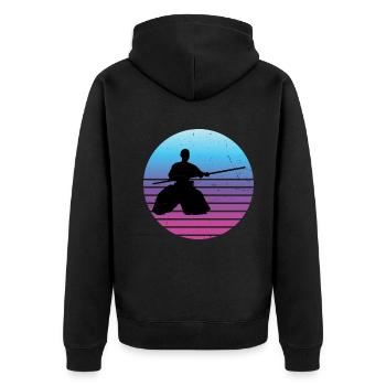 Men's Women Martial Arts Aikido Aikidoka Kampfspo - Unisex Premium Organic Zip Hoodie - black - Back - Nico (187cm)