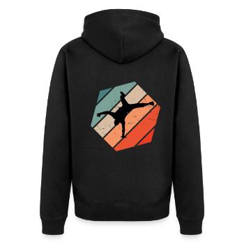 Herren Breakdance Hip Hop Bboy Bgirl Break Dance - Unisex Premium Bio Zip Hoodie - Schwarz - Hinten - Nico (187cm)