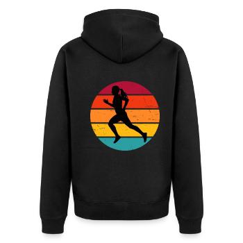 Course Jogging Course Jogging Fitness Cross Country - Veste à capuche bio Premium Unisexe - noir - Dos - Nico (187cm)