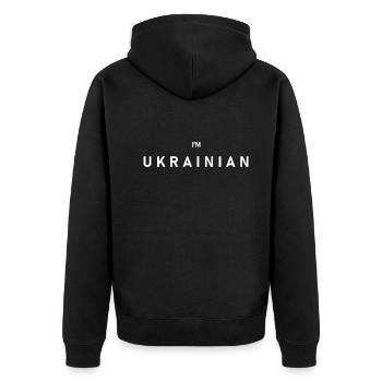 JE SUIS UKRAINIEN - Je suis ukrainien - Je suis ukrainien - Veste à capuche bio Premium Unisexe - noir - Dos - Nico (187cm)
