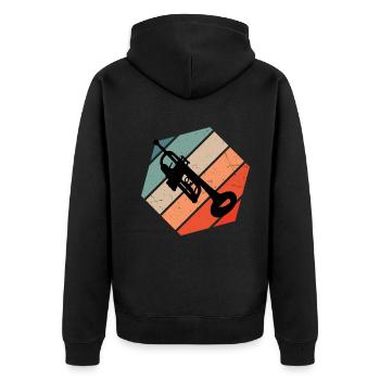 Trumpet Trumpet Trumpeter Trumpet Player - Unisex Premium Organic Zip Hoodie - black - Back - Nico (187cm)